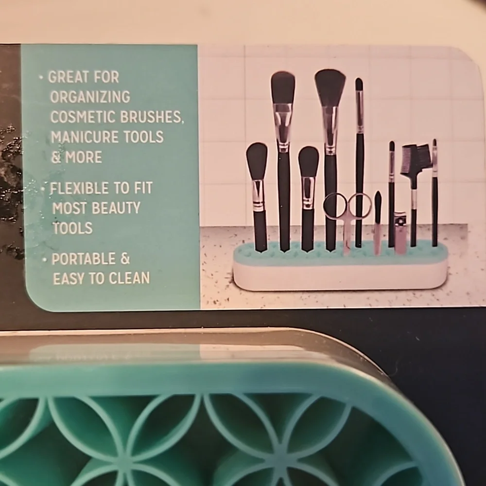 NEW! Beauty Tool MAKEUP BRUSHES Organizer, Turquoise